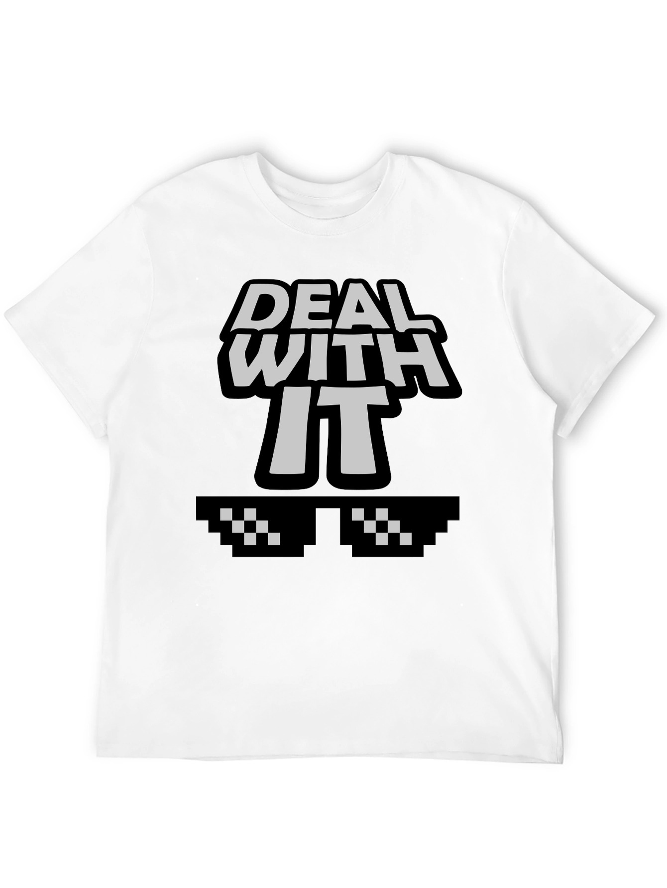 Deal With It Graphic Tee - Cool Pixel Sunglasses
