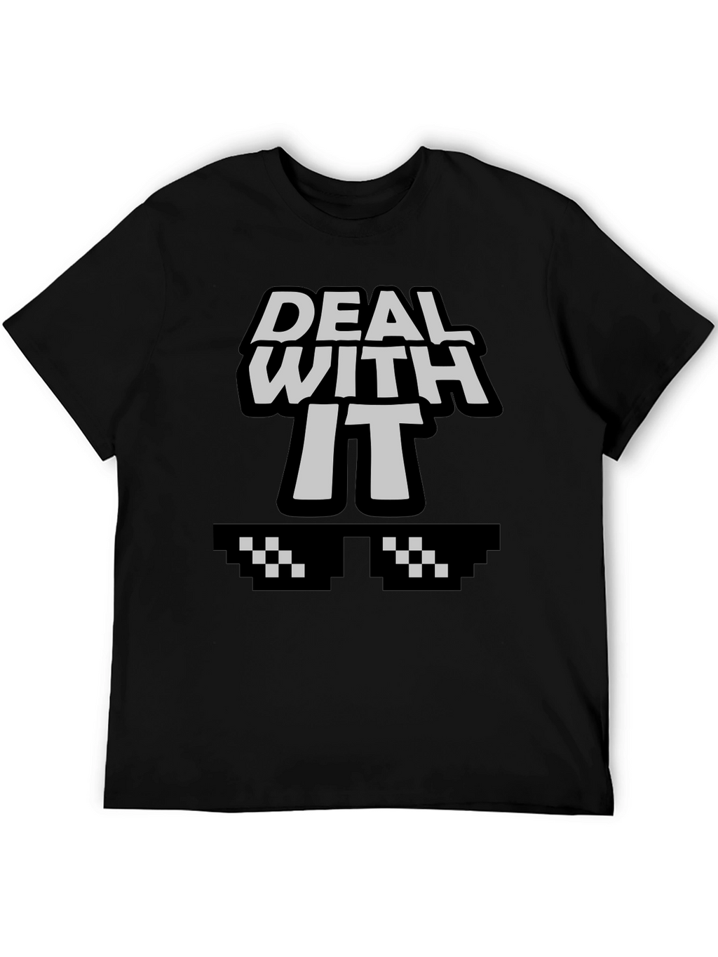 Deal With It Graphic Tee - Cool Pixel Sunglasses
