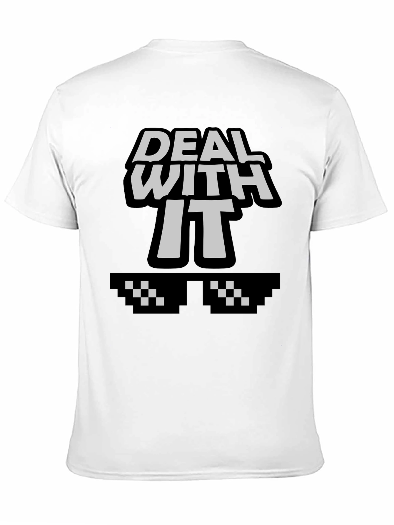 Deal With It Graphic Tee - Cool Pixel Sunglasses