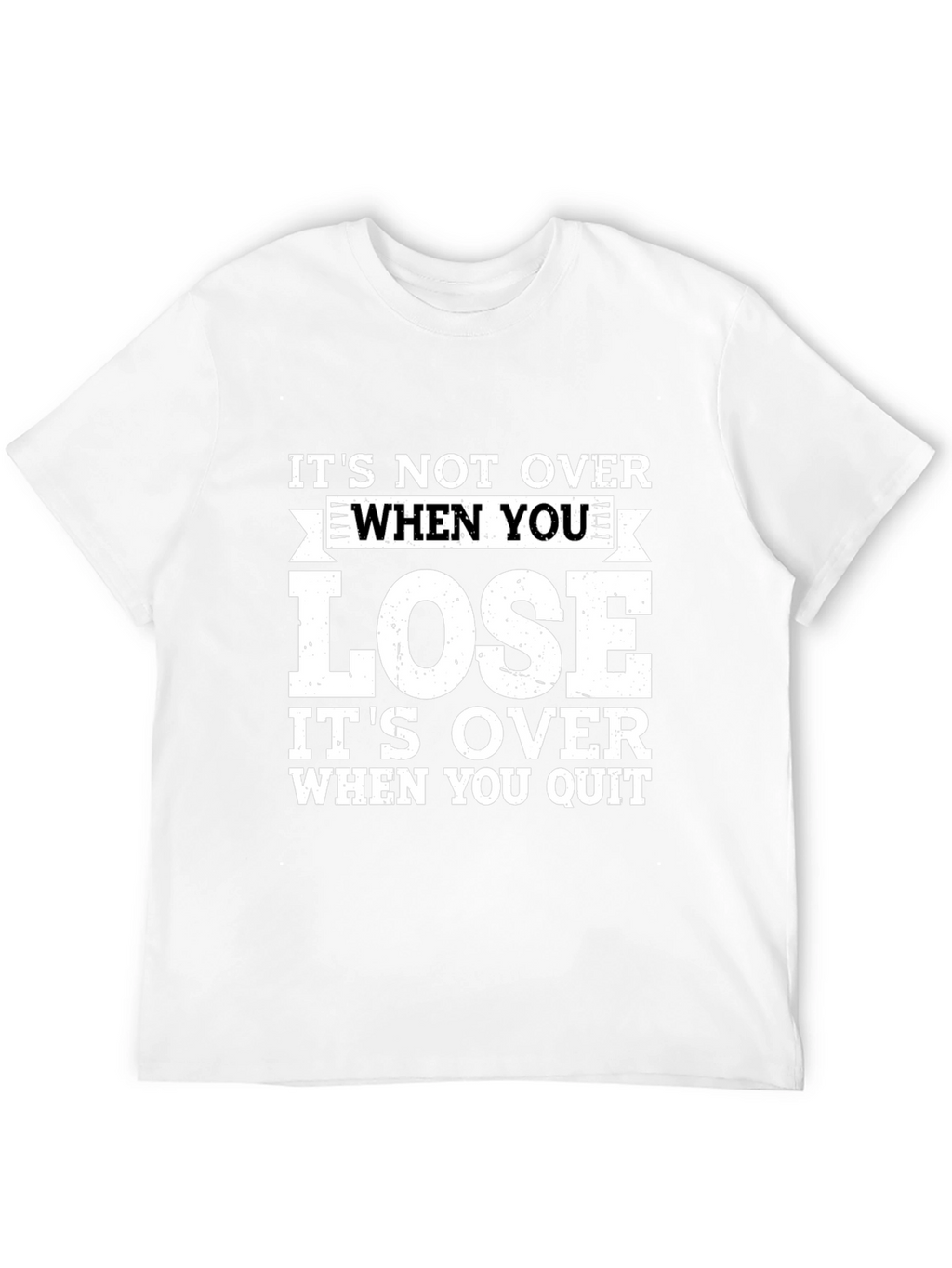 Motivational Quote Black T-Shirt: Never Quit!