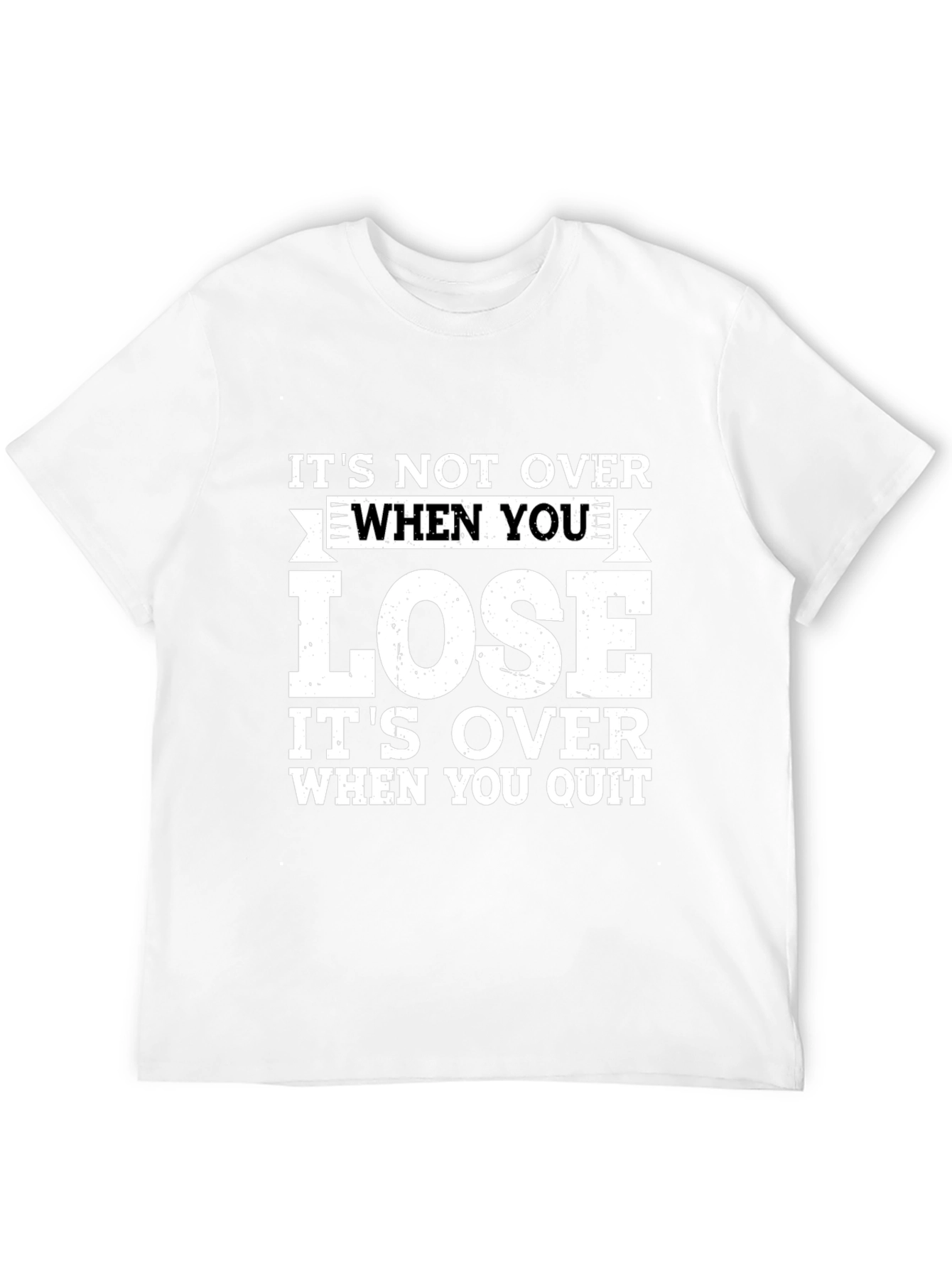 Motivational Quote Black T-Shirt: Never Quit!