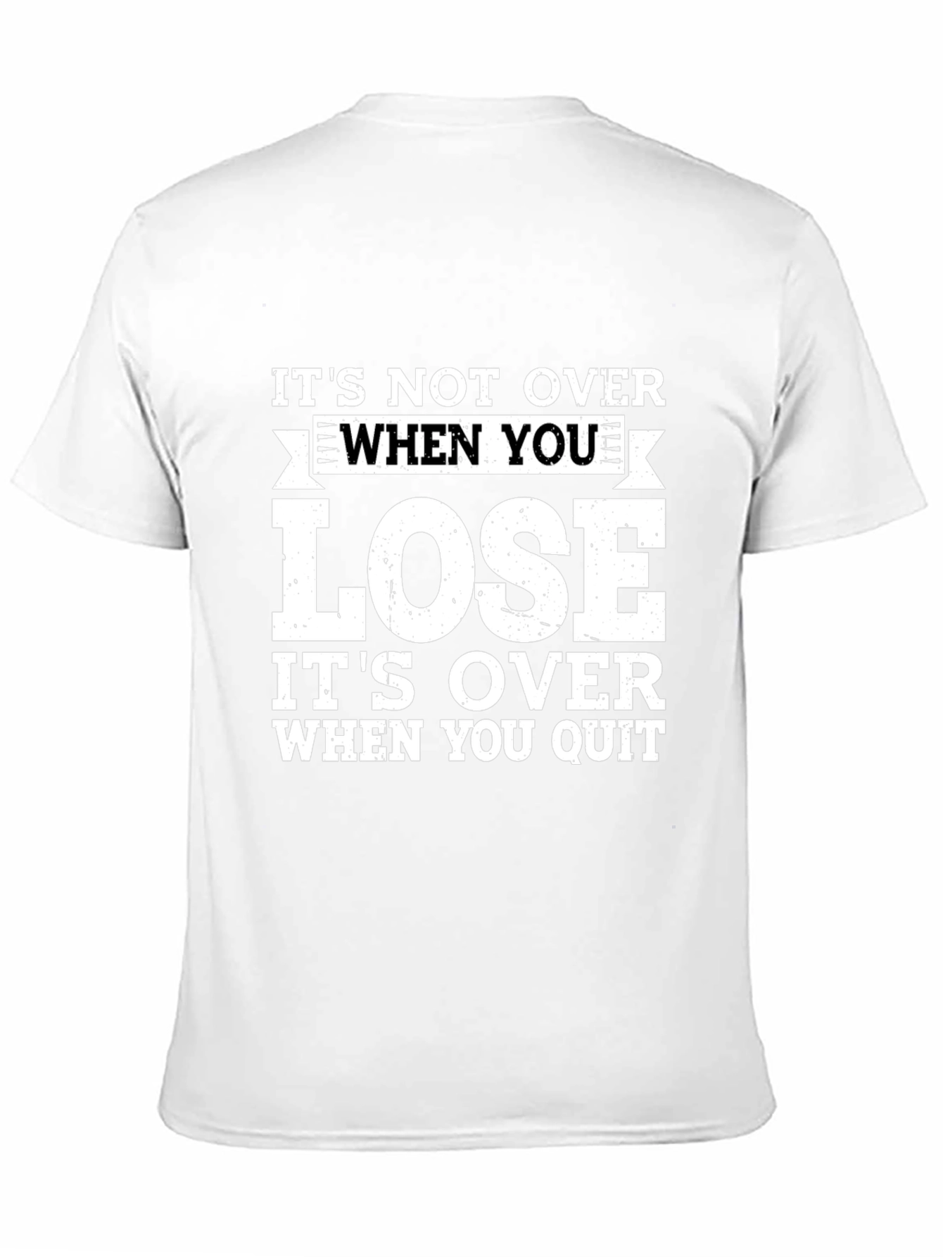 Motivational Quote Black T-Shirt: Never Quit!