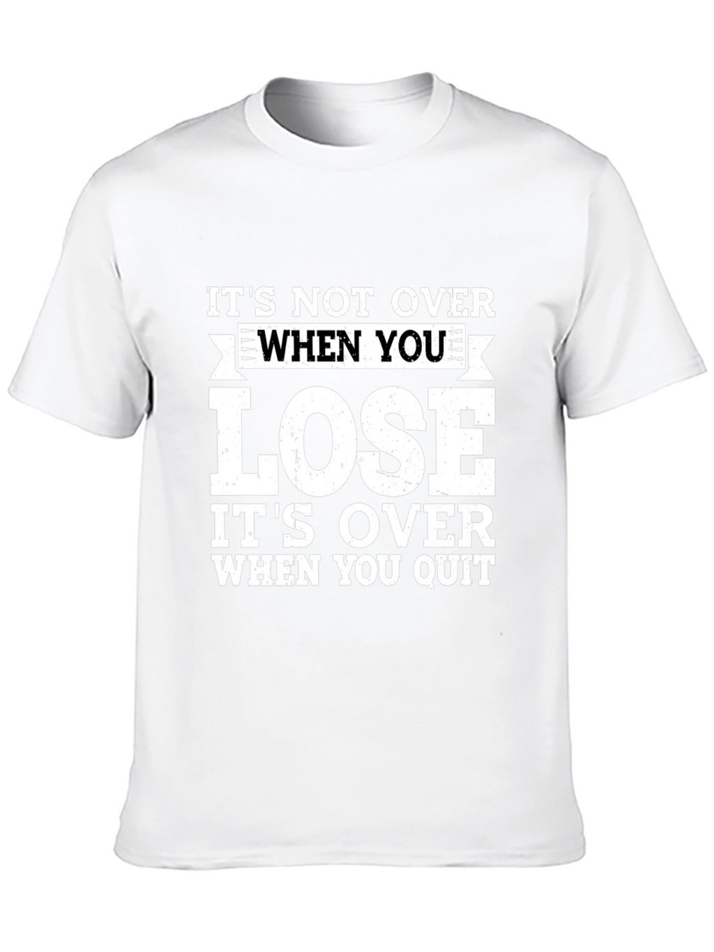 Motivational Quote Black T-Shirt: Never Quit!