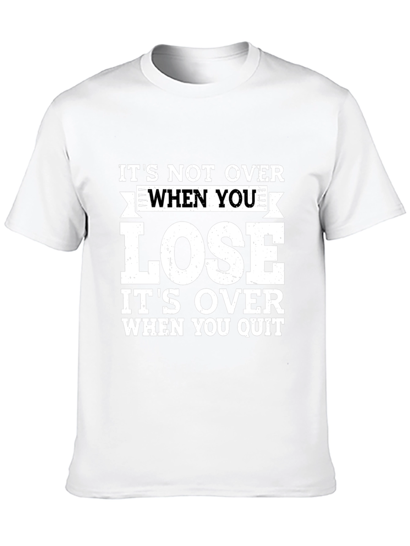 Motivational Quote Black T-Shirt: Never Quit!