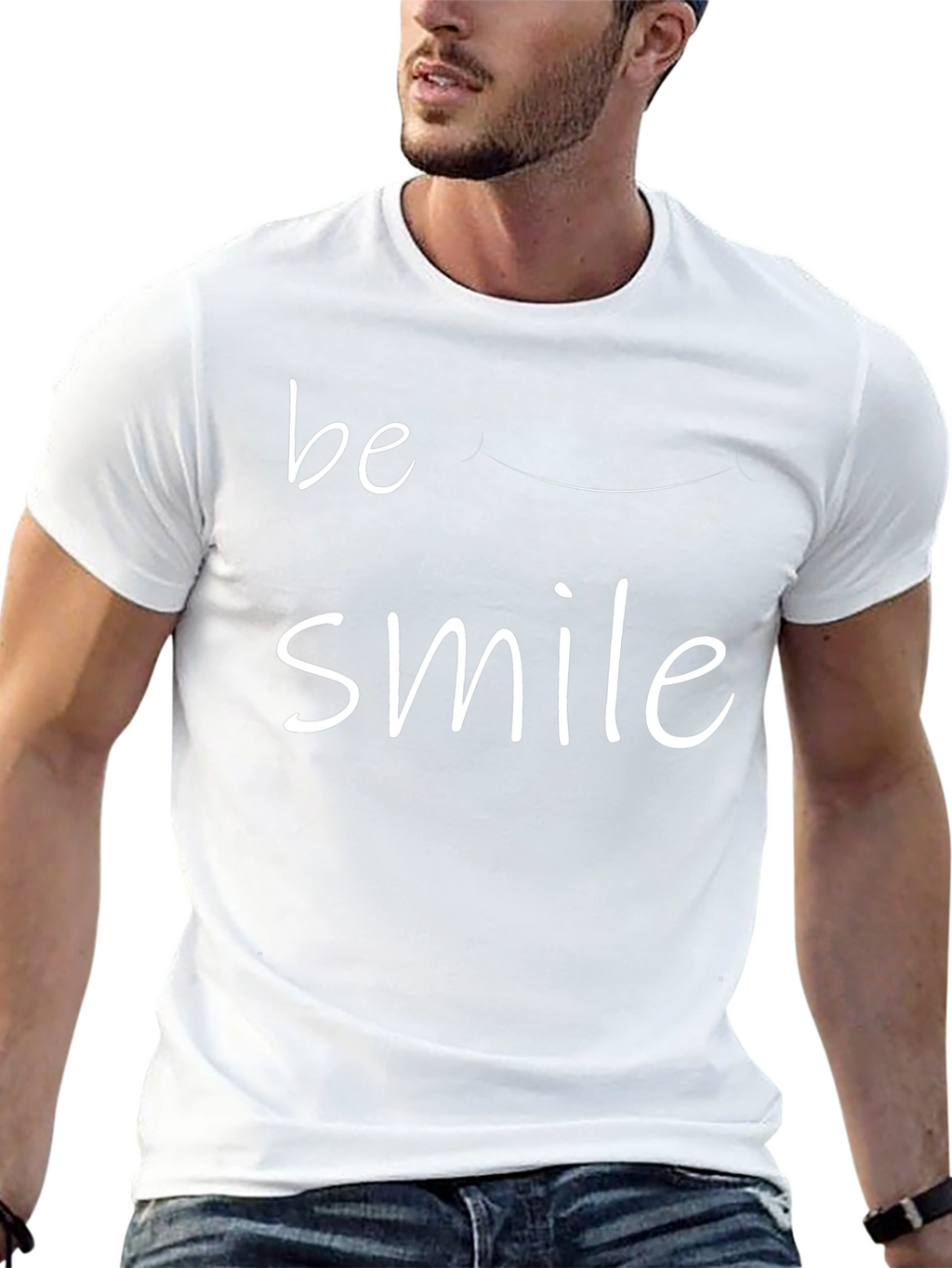Be Smile T-Shirt - Mens Black Graphic Tee