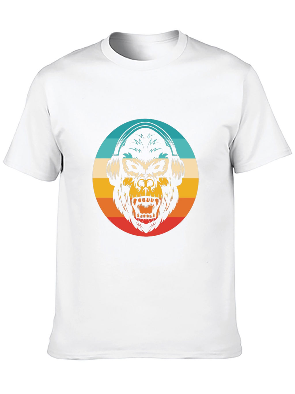 Retro Gorilla Headphones Graphic Tee
