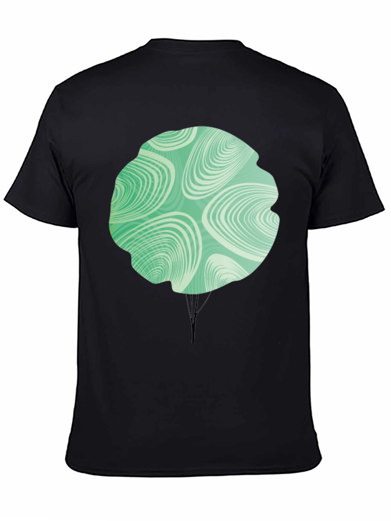 Abstract Tree Graphic Tee - Modern Design Soft Black T-Shirt