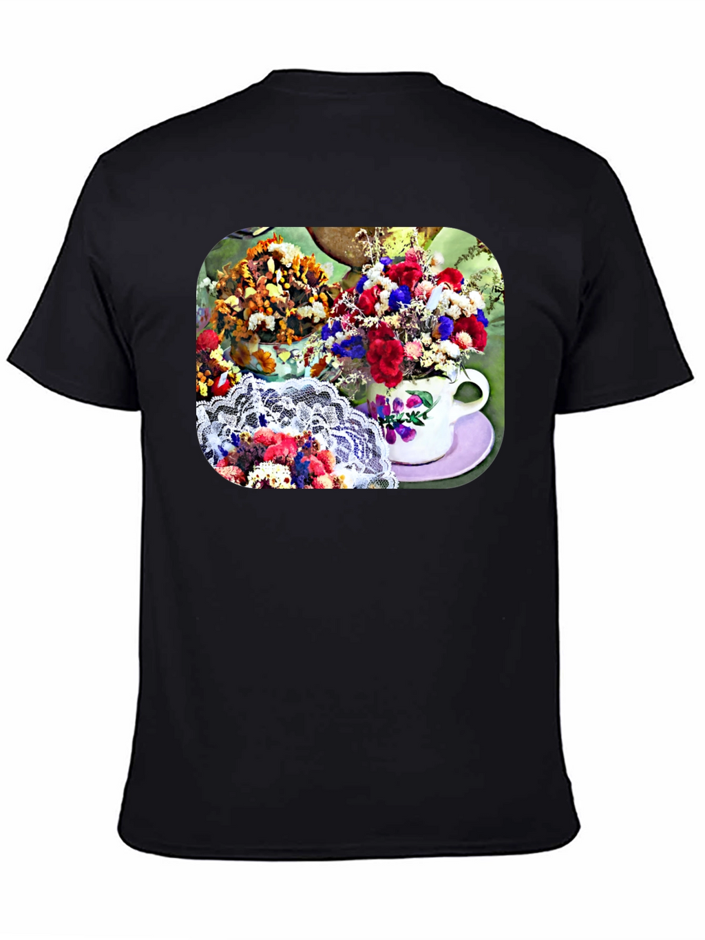 Floral Teacup Graphic Tee - Stylish Casual Wear