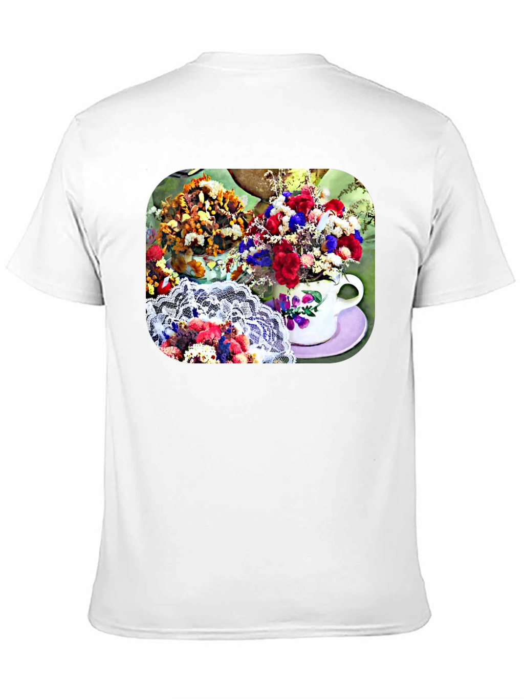 Floral Teacup Graphic Tee - Stylish Casual Wear