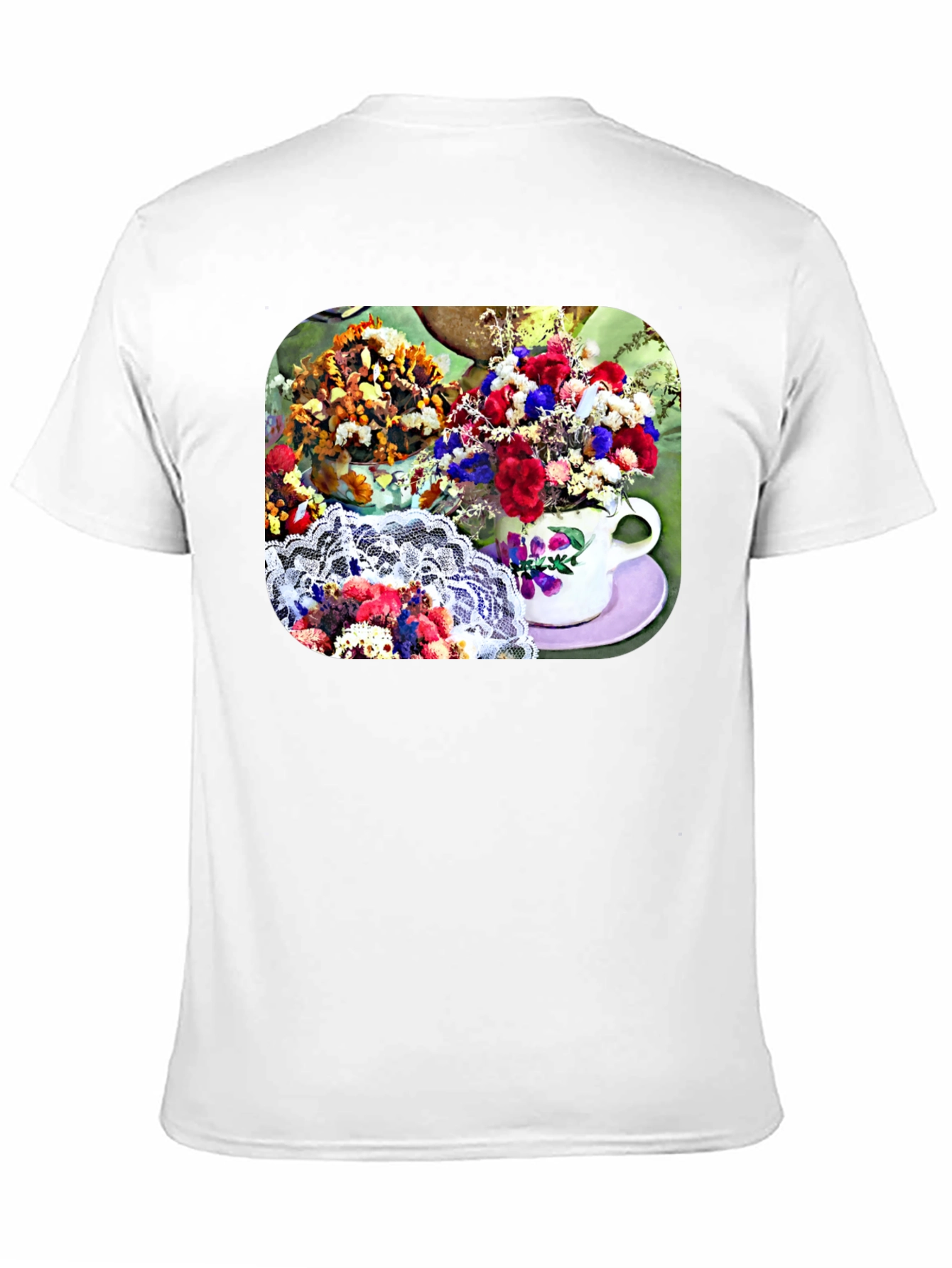 Floral Teacup Graphic Tee - Stylish Casual Wear