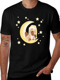 Cute Cartoon Platypus Moon Stars Graphic T-Shirt
