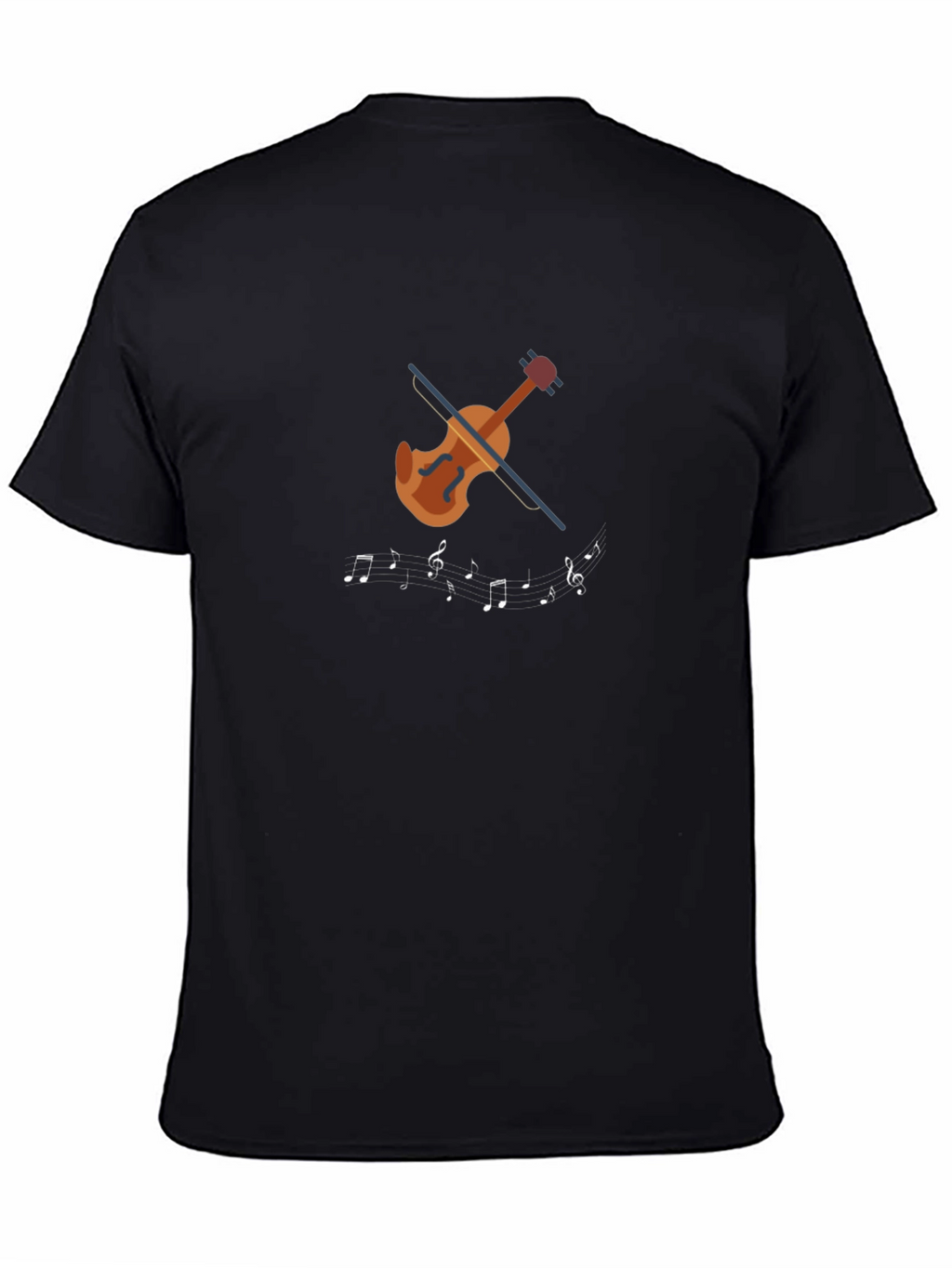 Musical Notes Violin Graphic Tee - Black