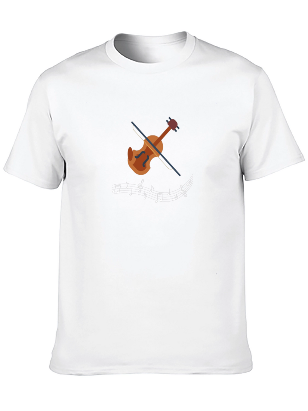 Musical Notes Violin Graphic Tee - Black