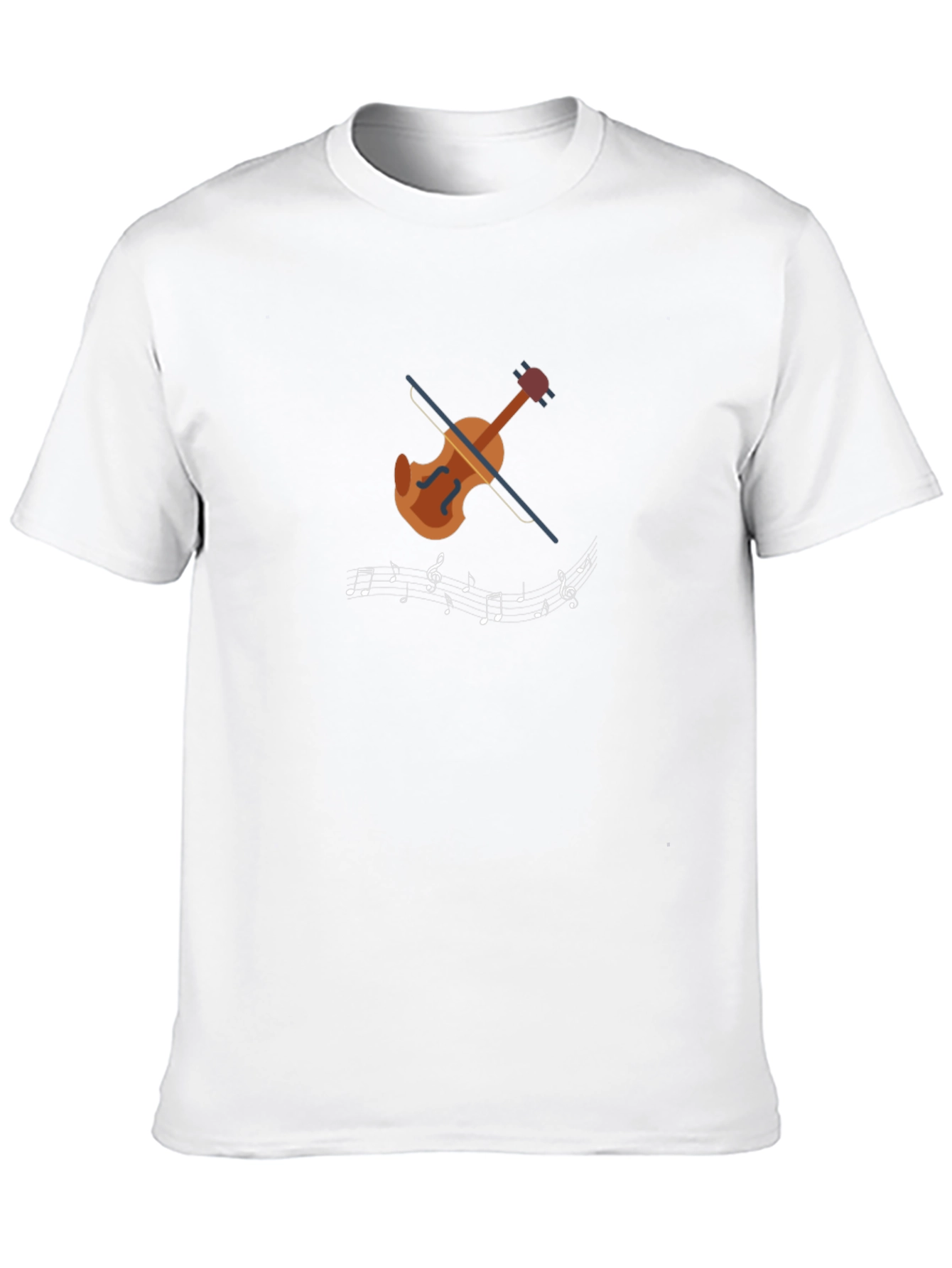 Musical Notes Violin Graphic Tee - Black