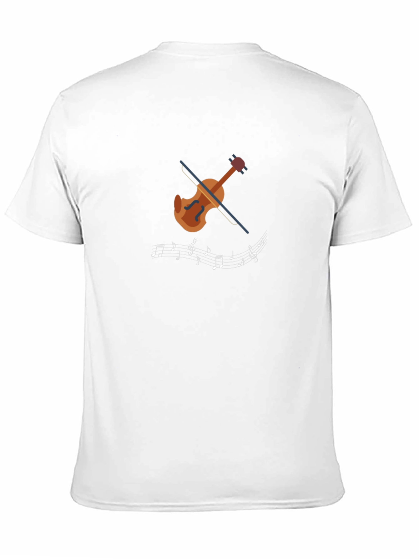 Musical Notes Violin Graphic Tee - Black