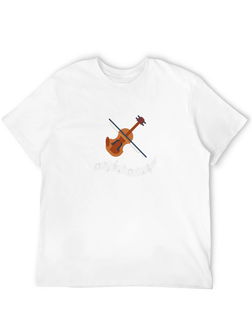 Musical Notes Violin Graphic Tee - Black