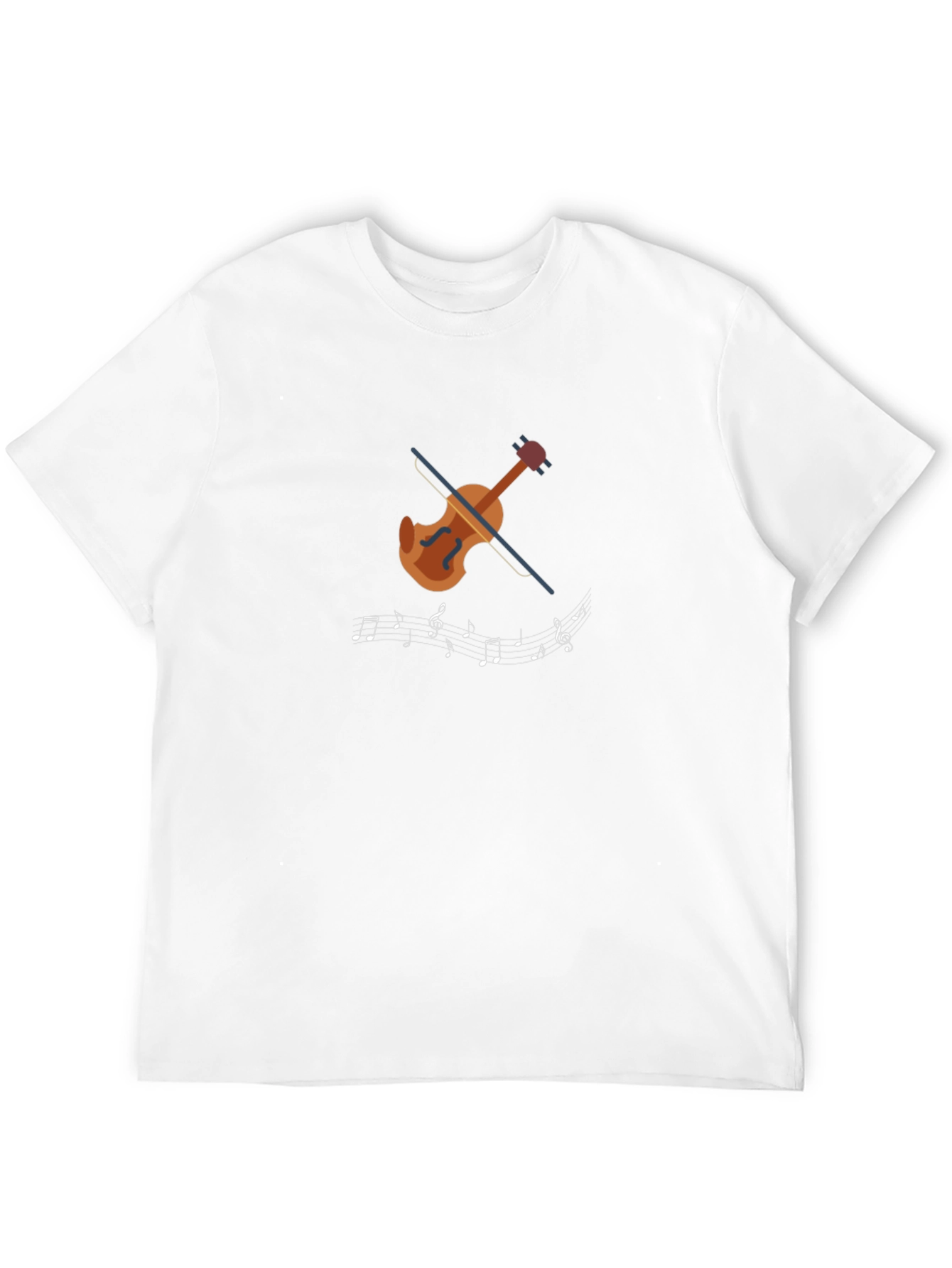 Musical Notes Violin Graphic Tee - Black