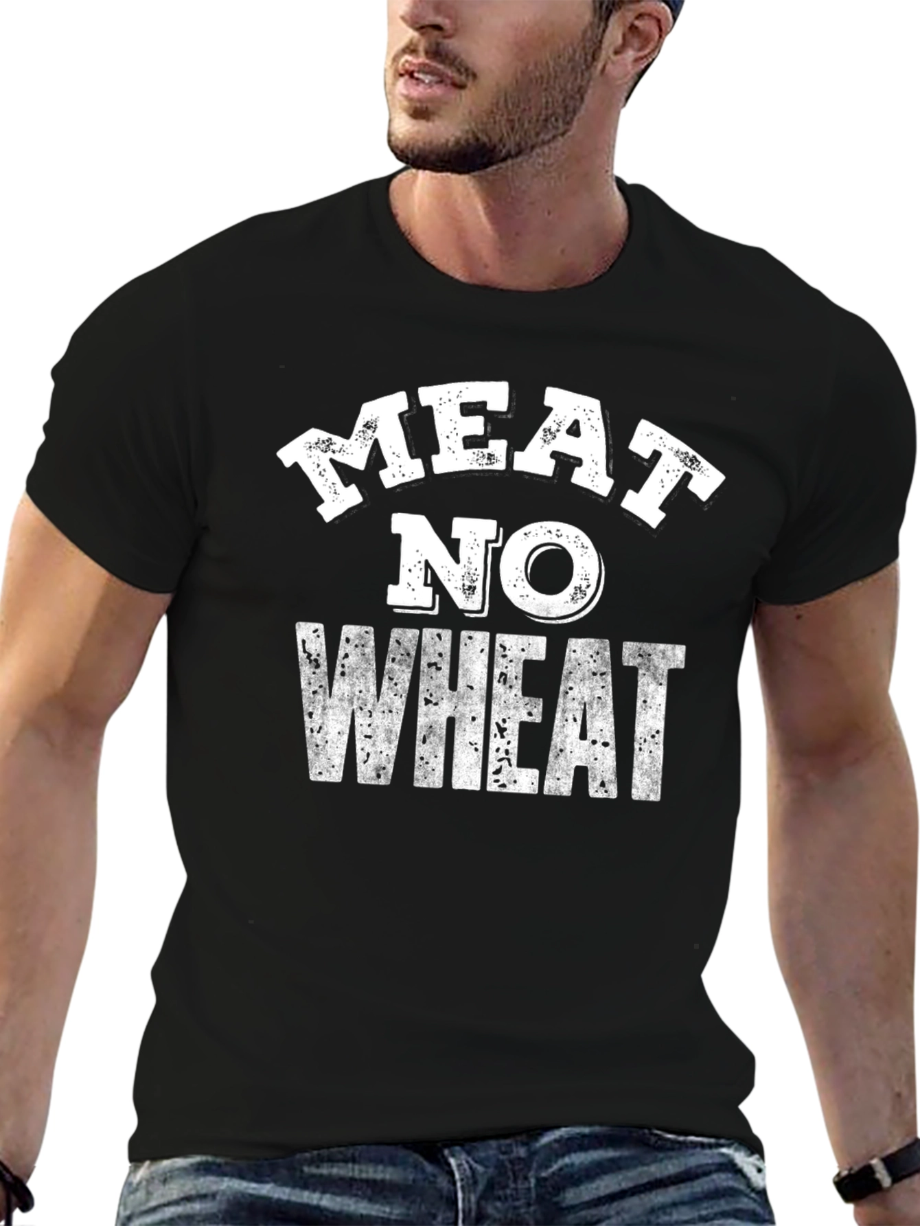 Meat No Wheat Graphic Tee - Black T-Shirt