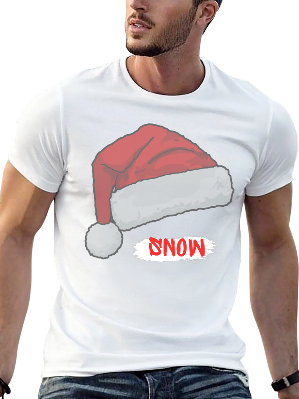 Snow Santa Hat Graphic Tee