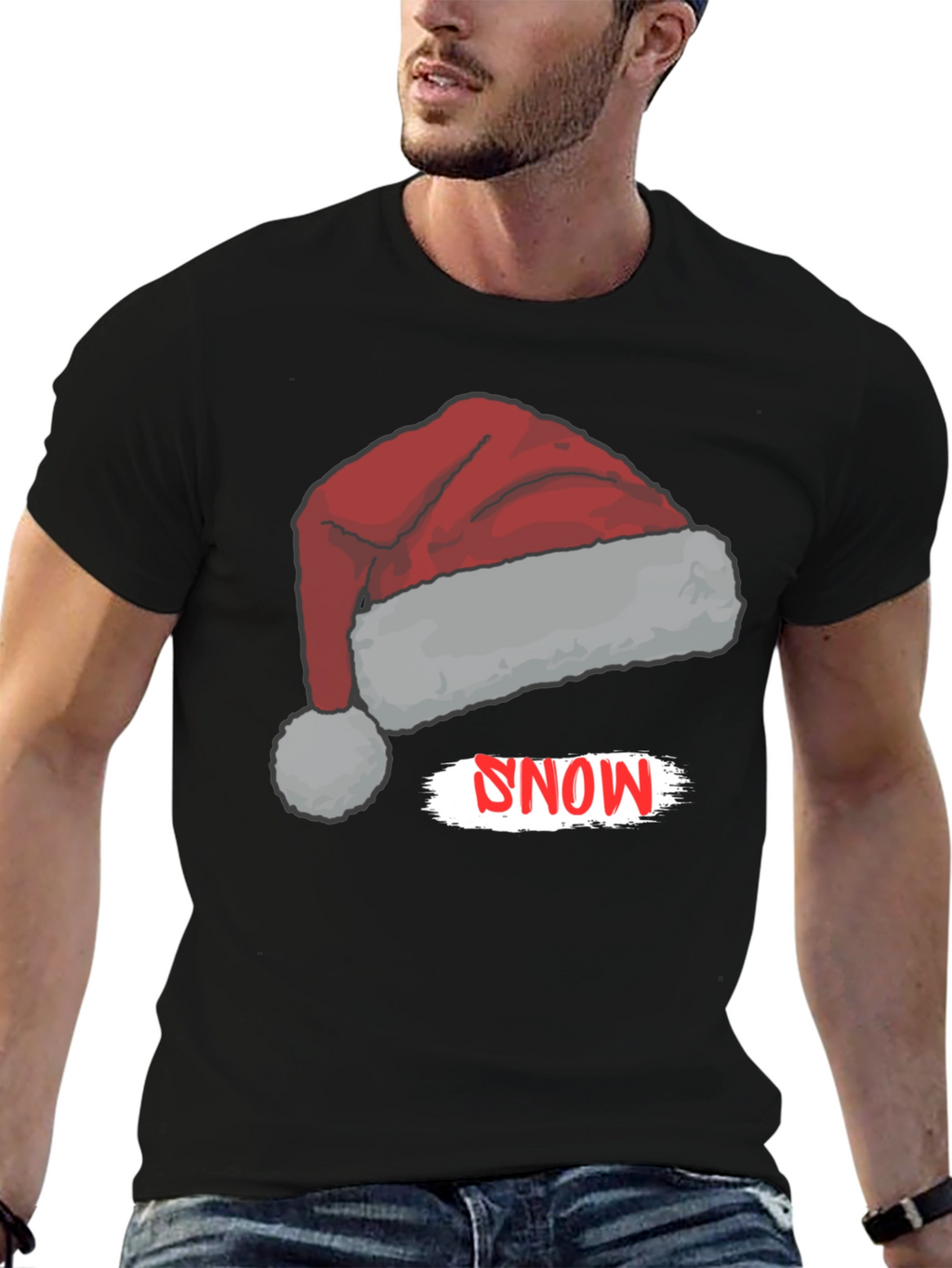Snow Santa Hat Graphic Tee