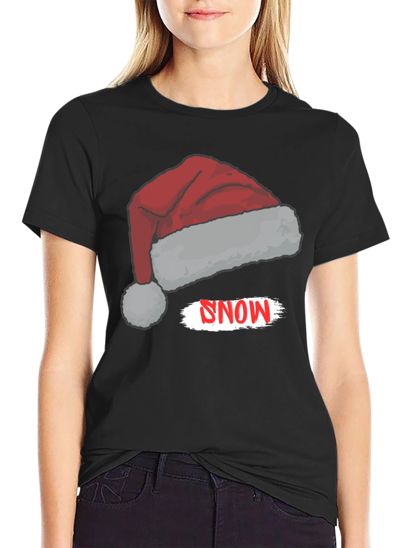 Snow Santa Hat Graphic Tee