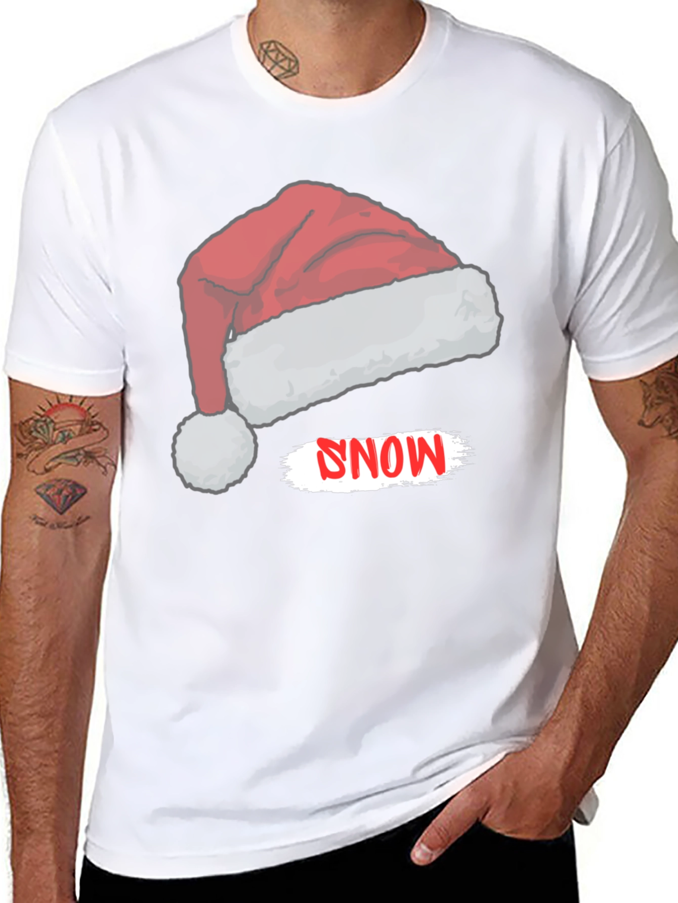 Snow Santa Hat Graphic Tee