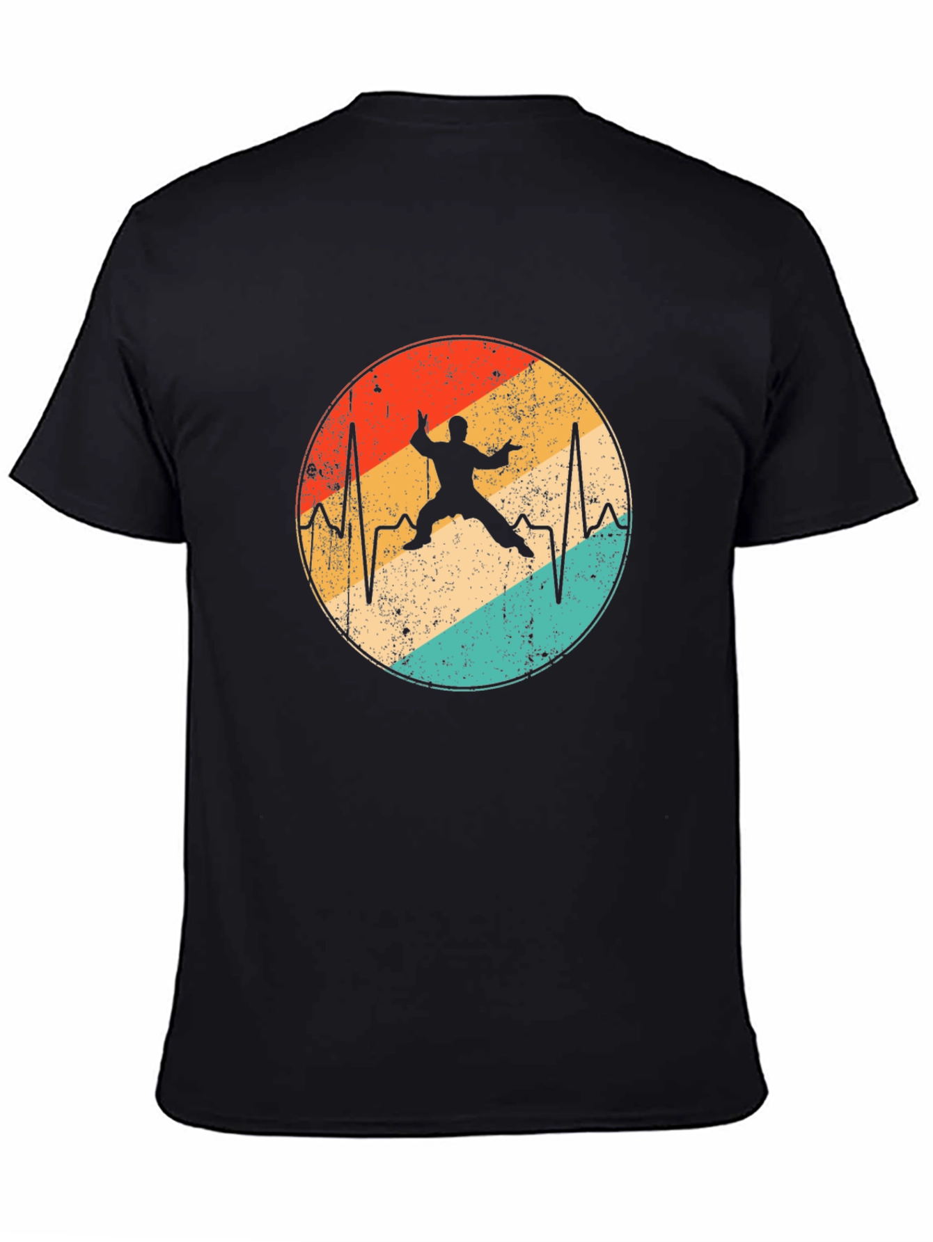 Martial Arts Heartbeat T-Shirt Retro Vintage