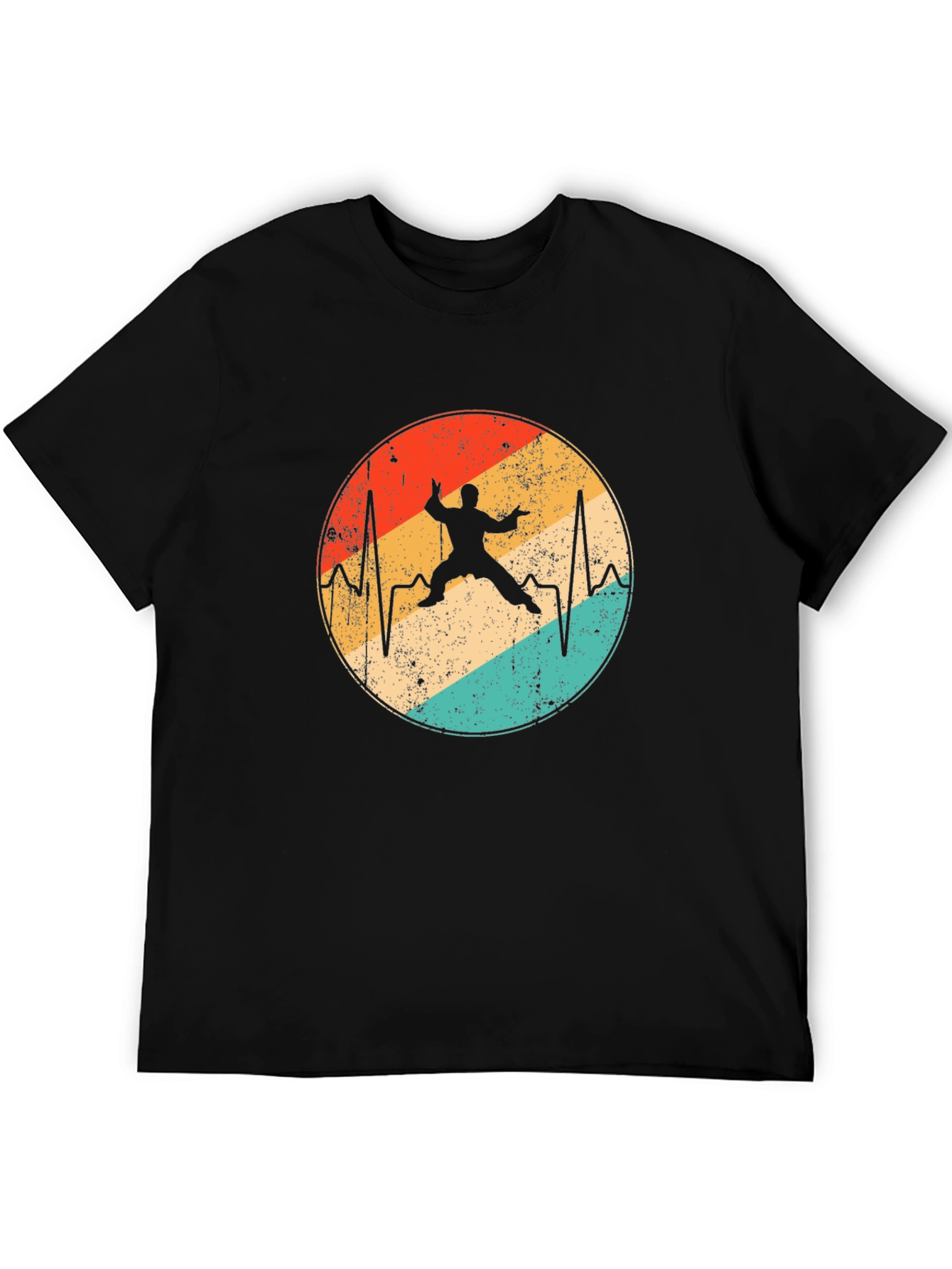 Martial Arts Heartbeat T-Shirt Retro Vintage