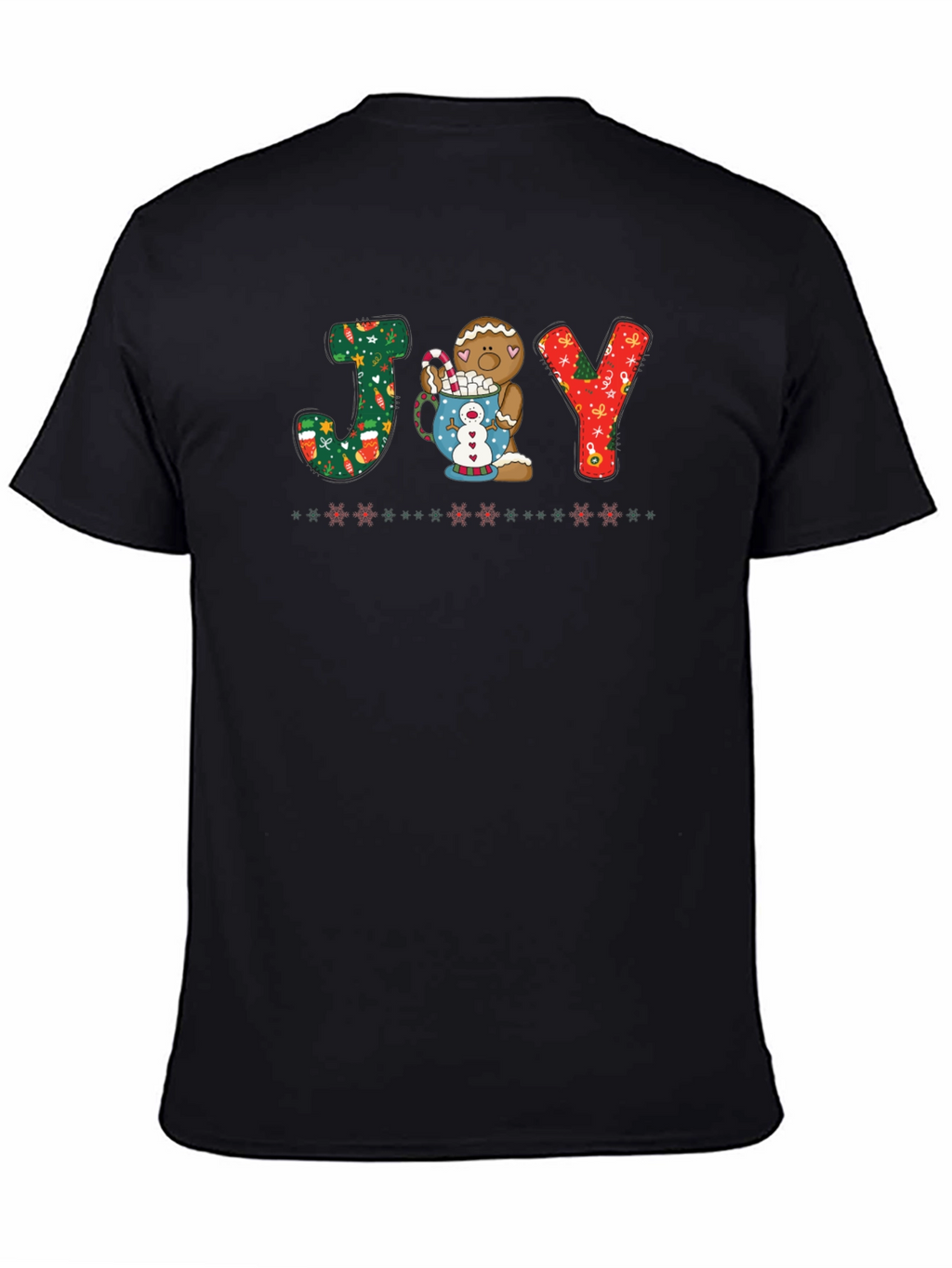 Festive JOY Gingerbread Christmas T-Shirt