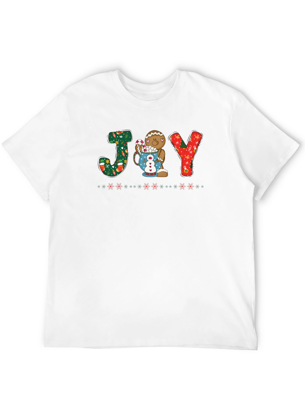 Festive JOY Gingerbread Christmas T-Shirt
