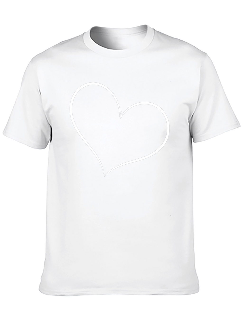 Heart Outline Graphic T-Shirt - Casual Black Tee