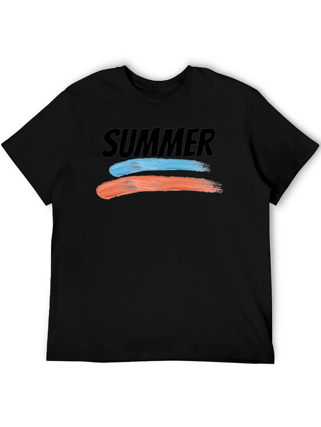 Summer Brush Stroke Tee - Casual Black T-Shirt