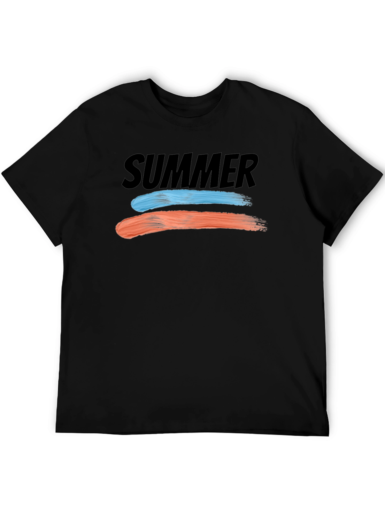 Summer Brush Stroke Tee - Casual Black T-Shirt