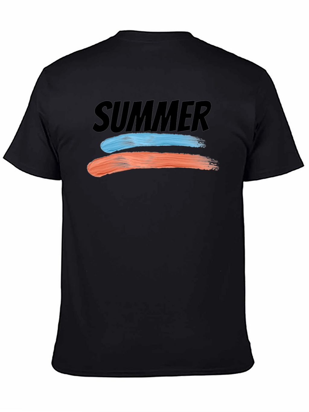 Summer Brush Stroke Tee - Casual Black T-Shirt