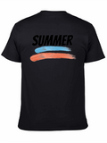 Summer Brush Stroke Tee - Casual Black T-Shirt