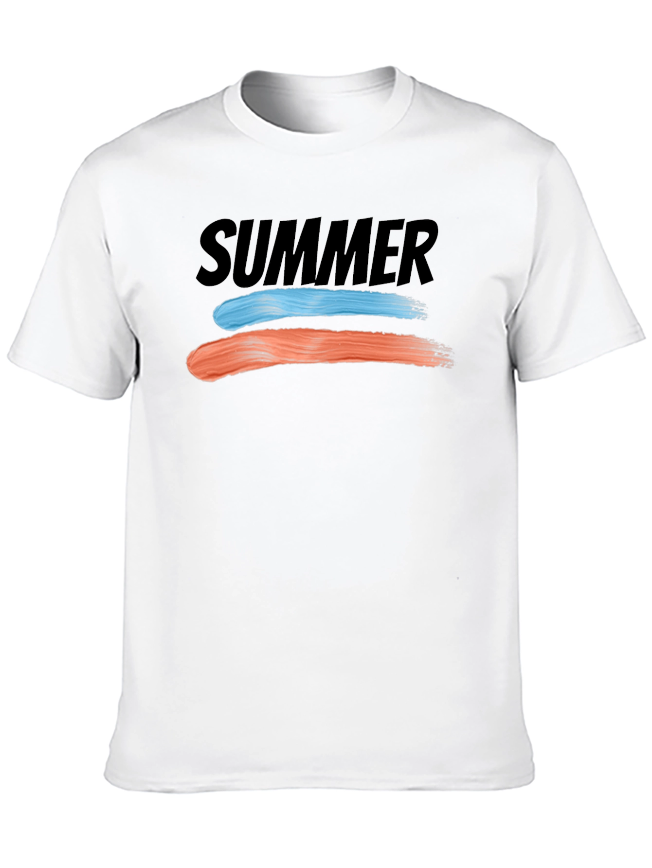 Summer Brush Stroke Tee - Casual Black T-Shirt