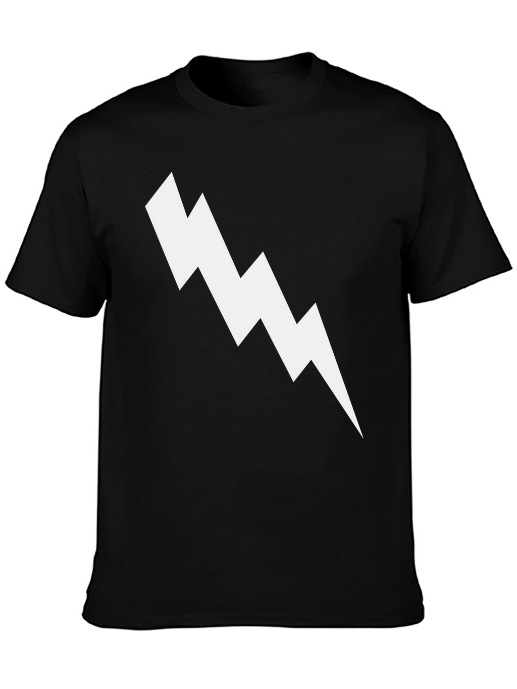 Lightning Bolt Graphic Tee - Black Cotton T-Shirt