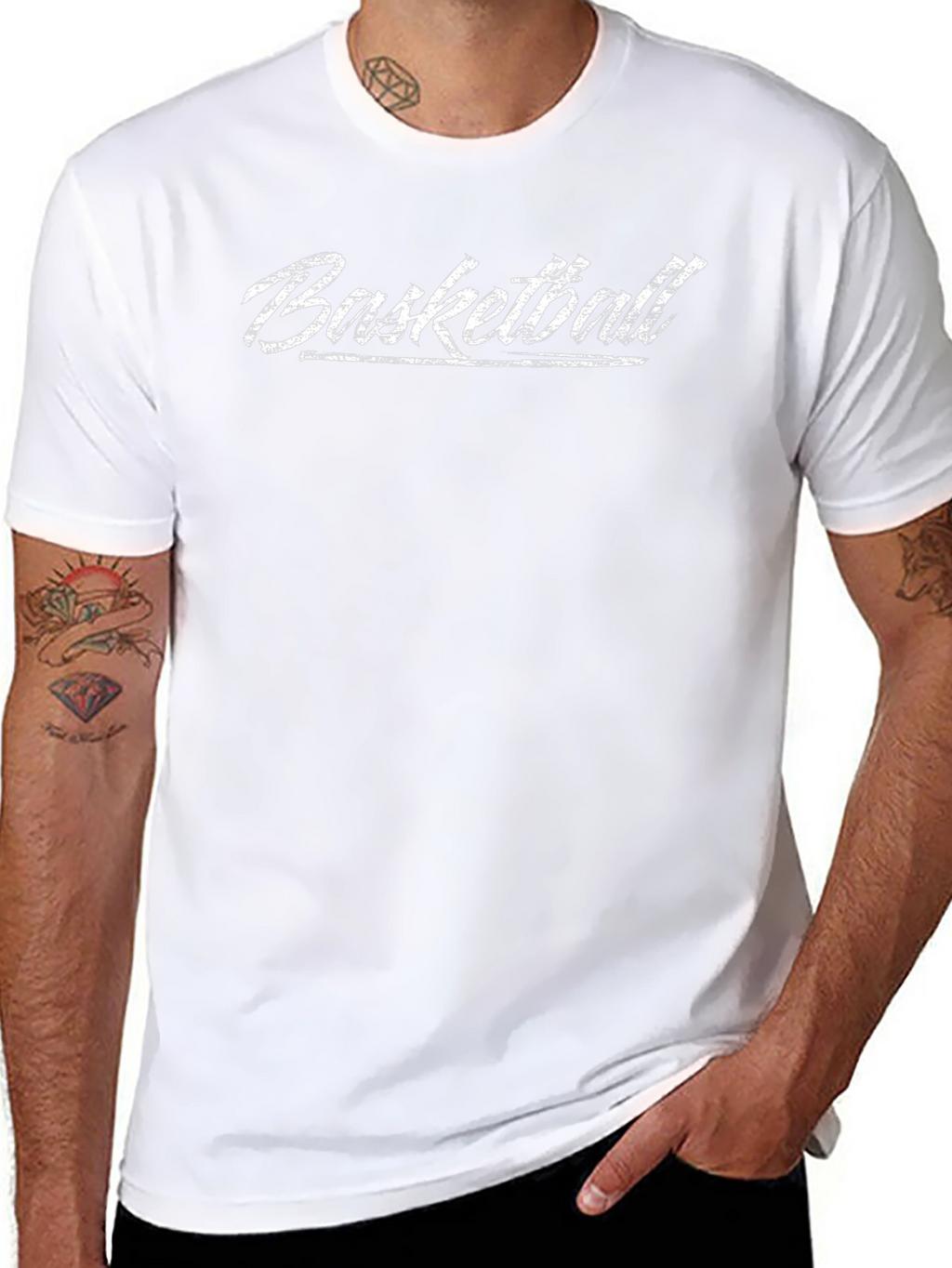 Basketball Graphic Print T-Shirt - Black