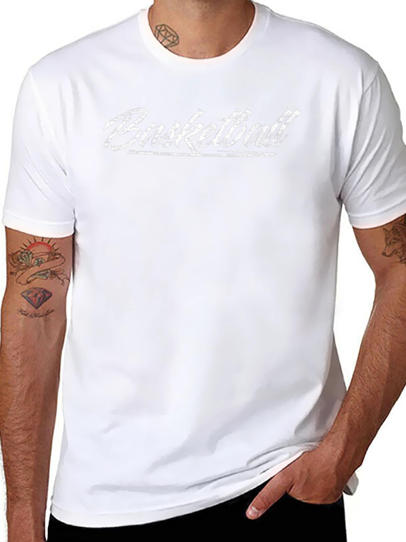 Basketball Graphic Print T-Shirt - Black
