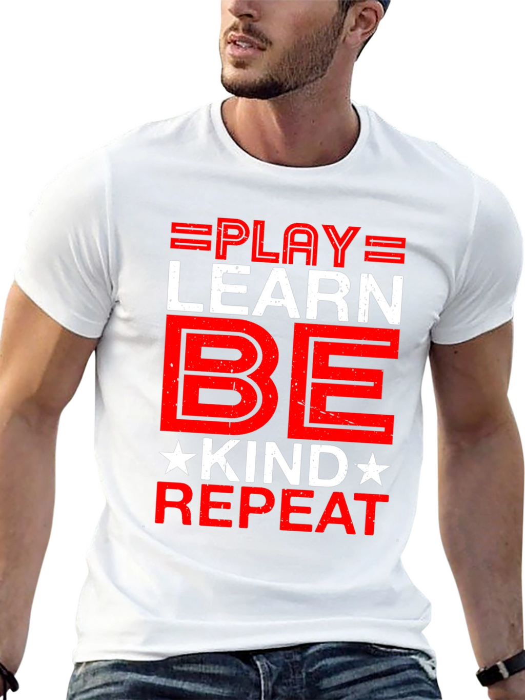 Play Learn Be Kind Repeat Graphic Tee
