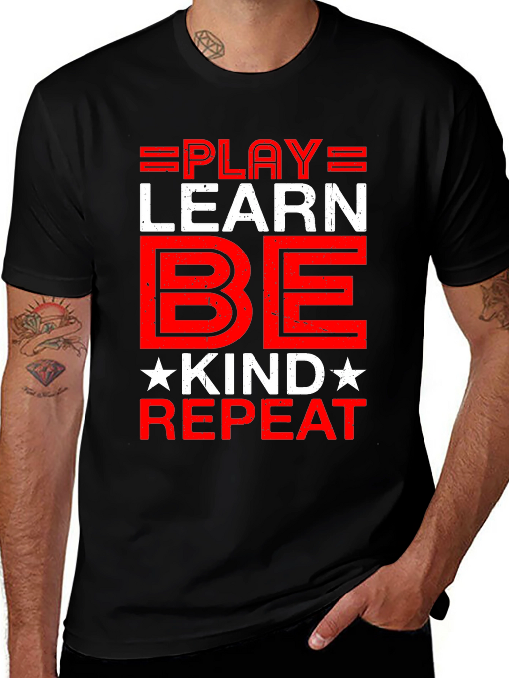 Play Learn Be Kind Repeat Graphic Tee
