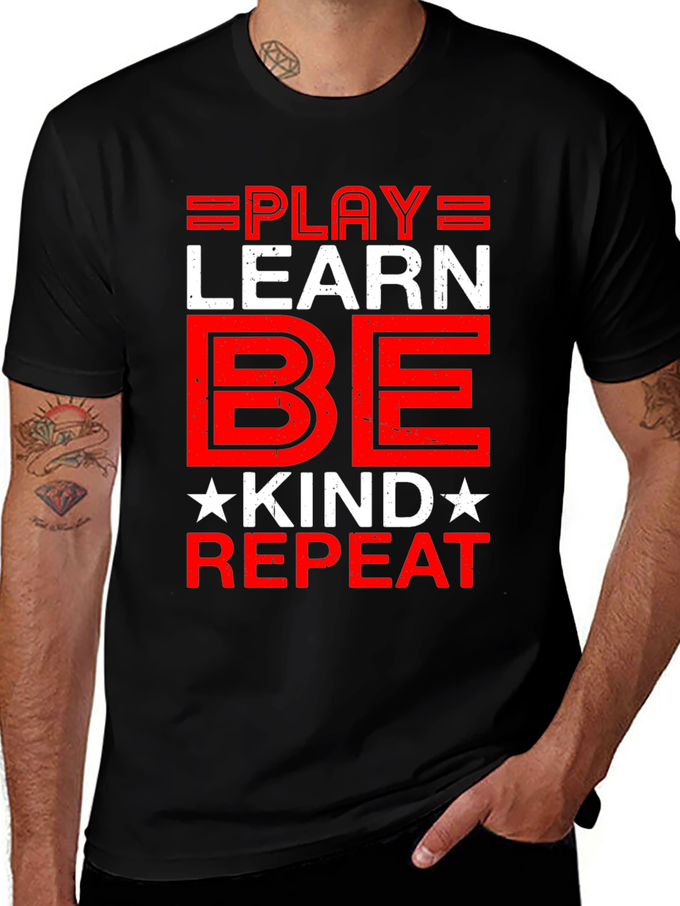 Play Learn Be Kind Repeat Graphic Tee