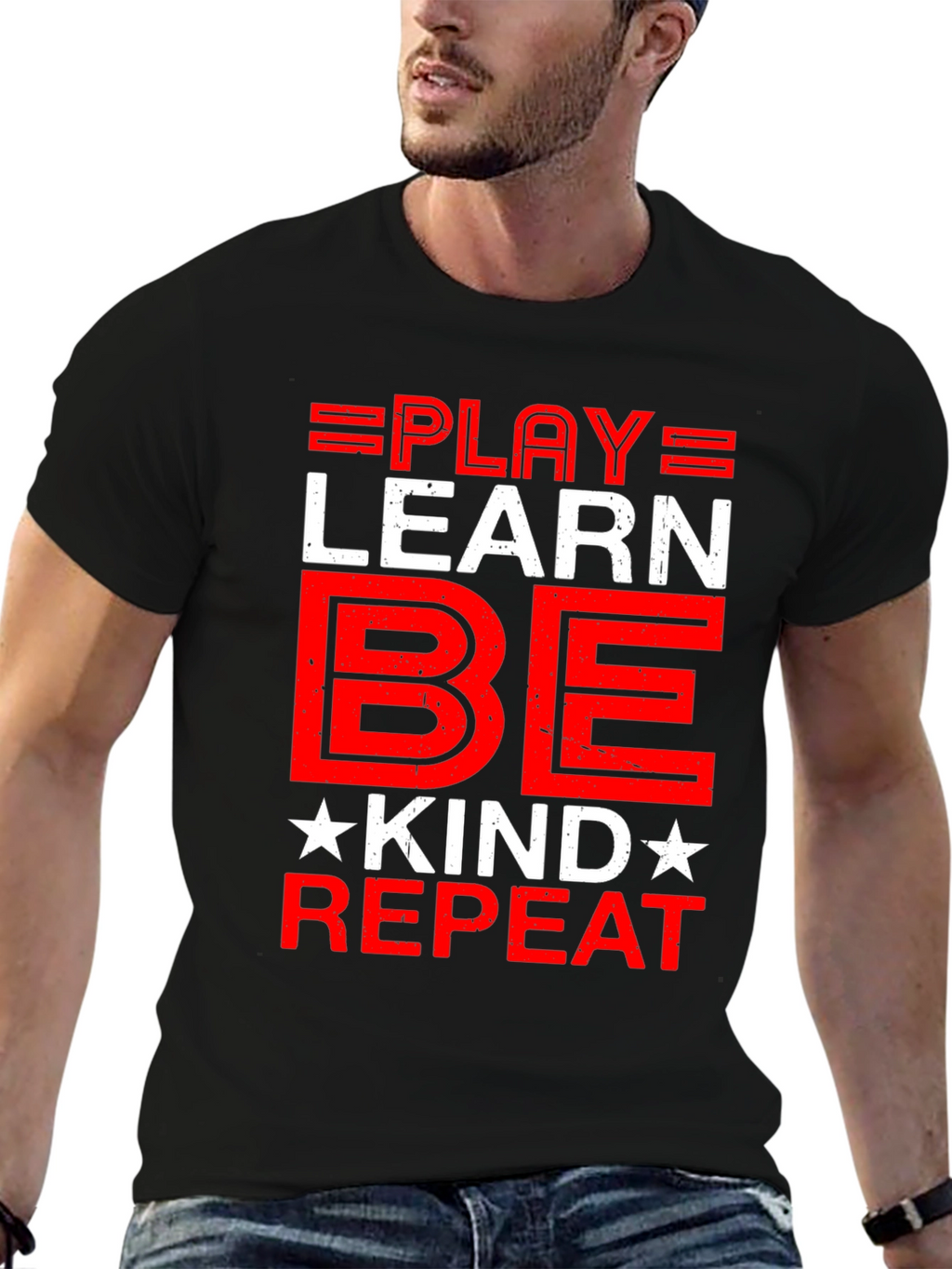 Play Learn Be Kind Repeat Graphic Tee
