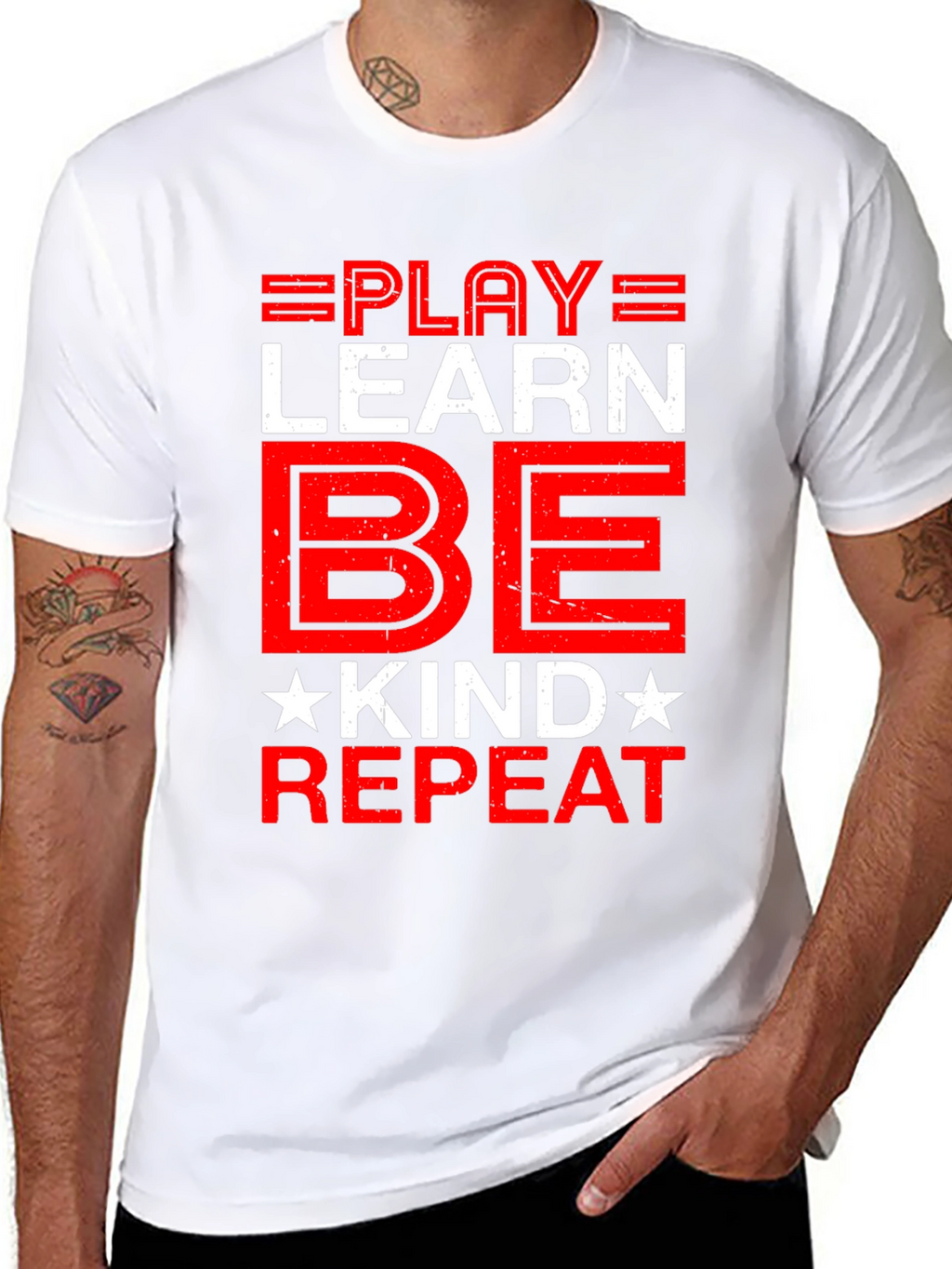 Play Learn Be Kind Repeat Graphic Tee