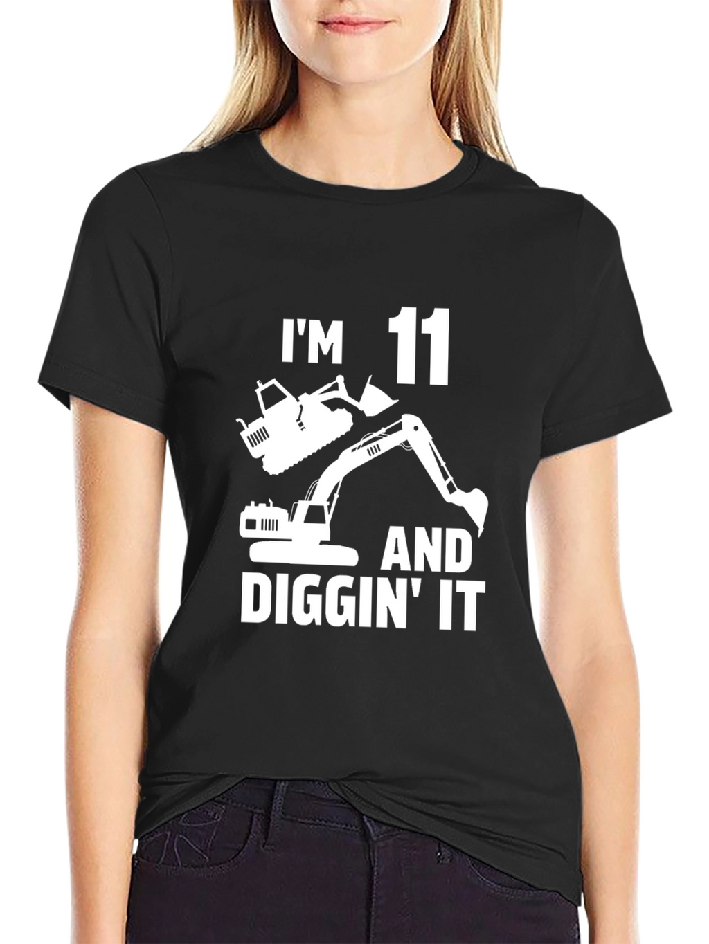 Im 11 and Diggin It T-Shirt - Black