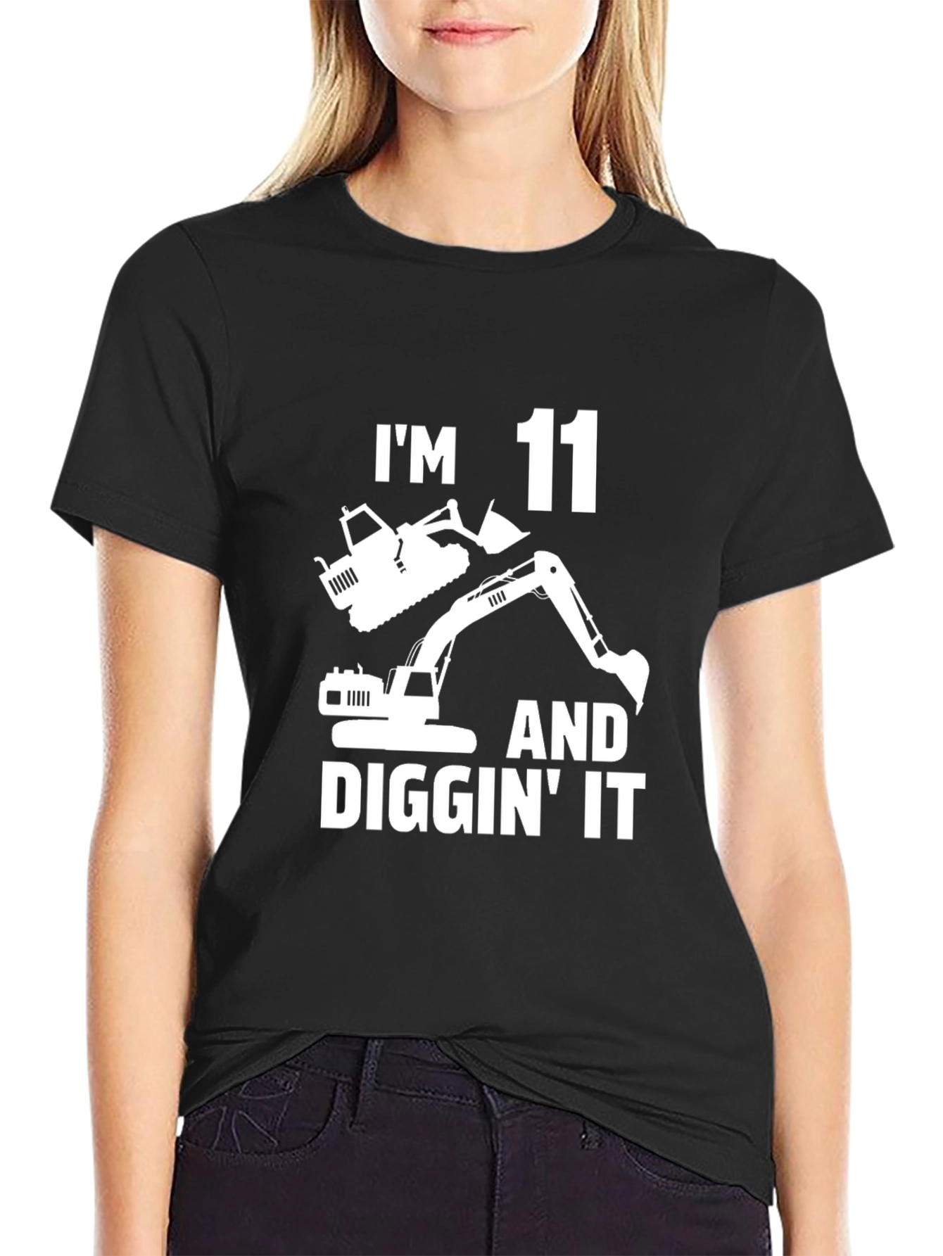 Im 11 and Diggin It T-Shirt - Black