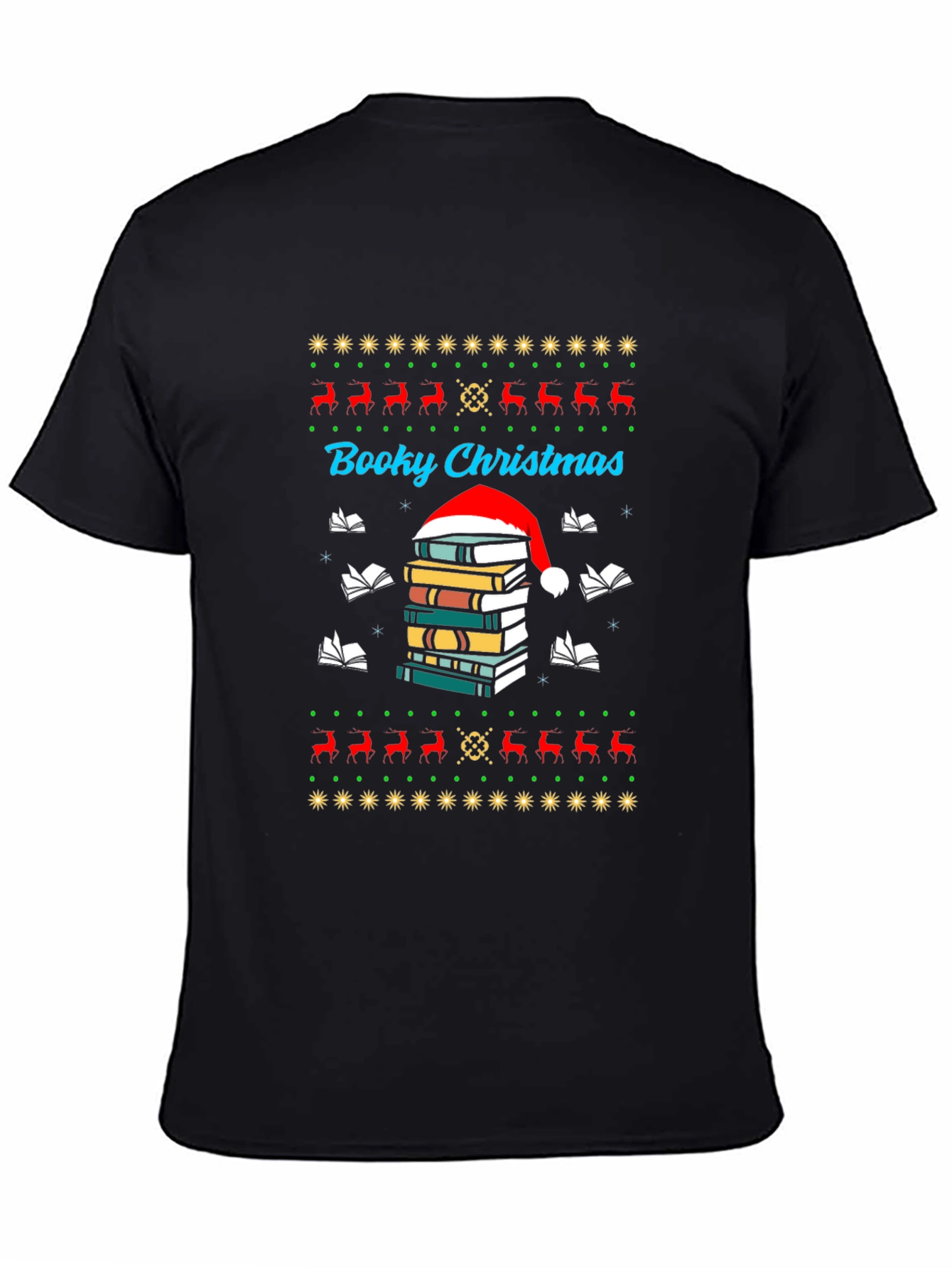 Booky Christmas T-Shirt Festive Holiday Reading Tee