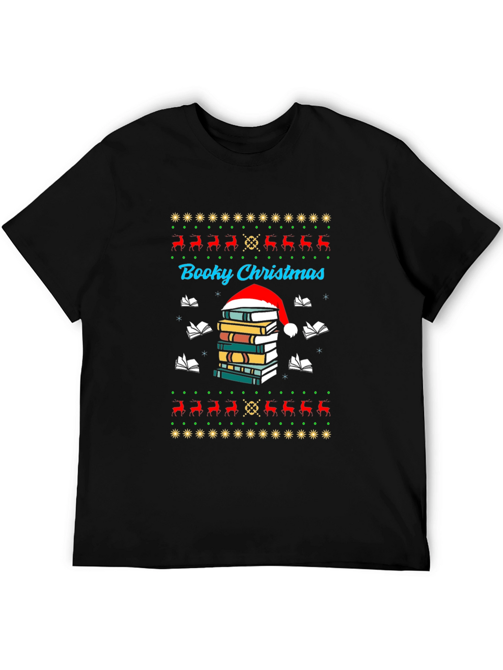 Booky Christmas T-Shirt Festive Holiday Reading Tee