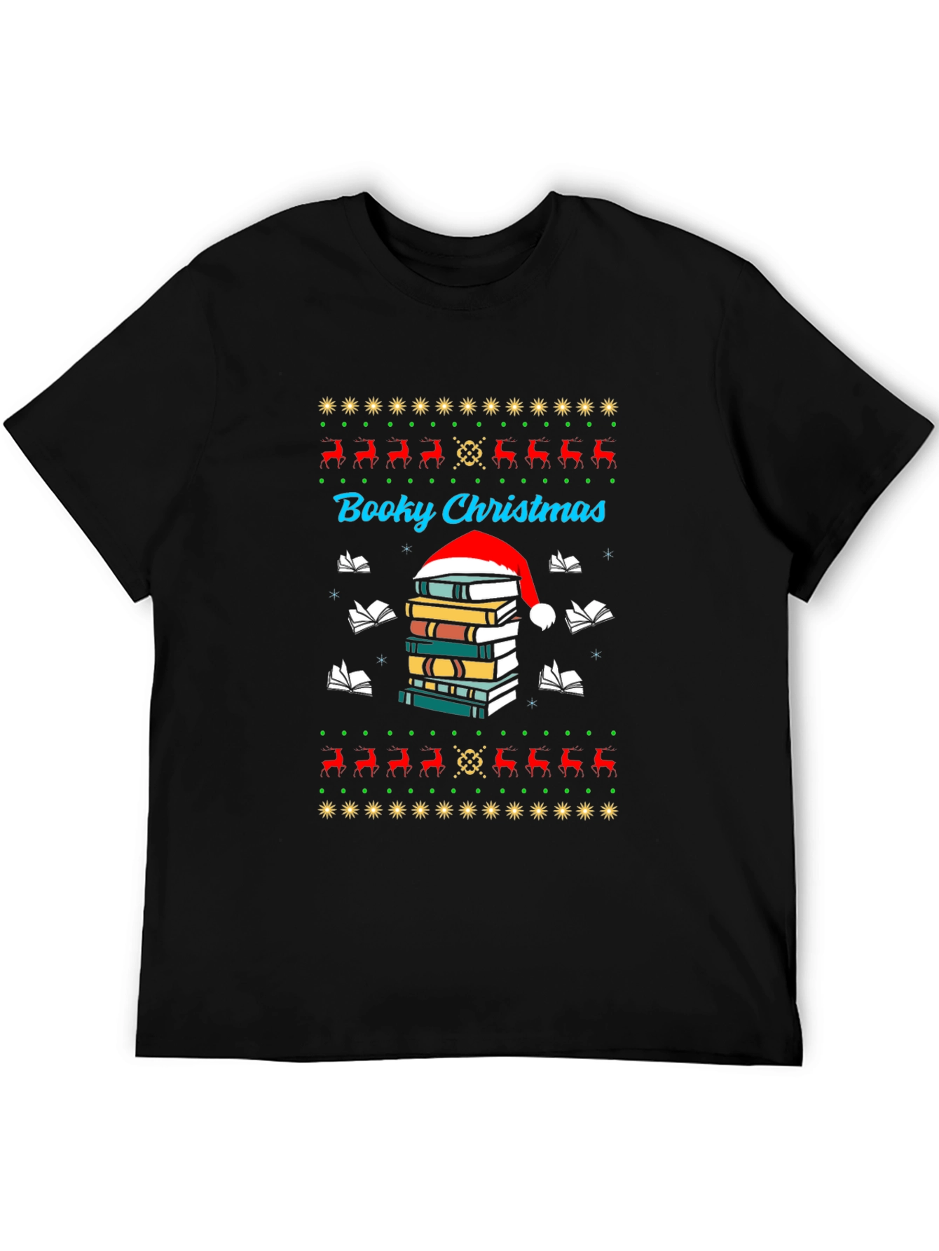 Booky Christmas T-Shirt Festive Holiday Reading Tee