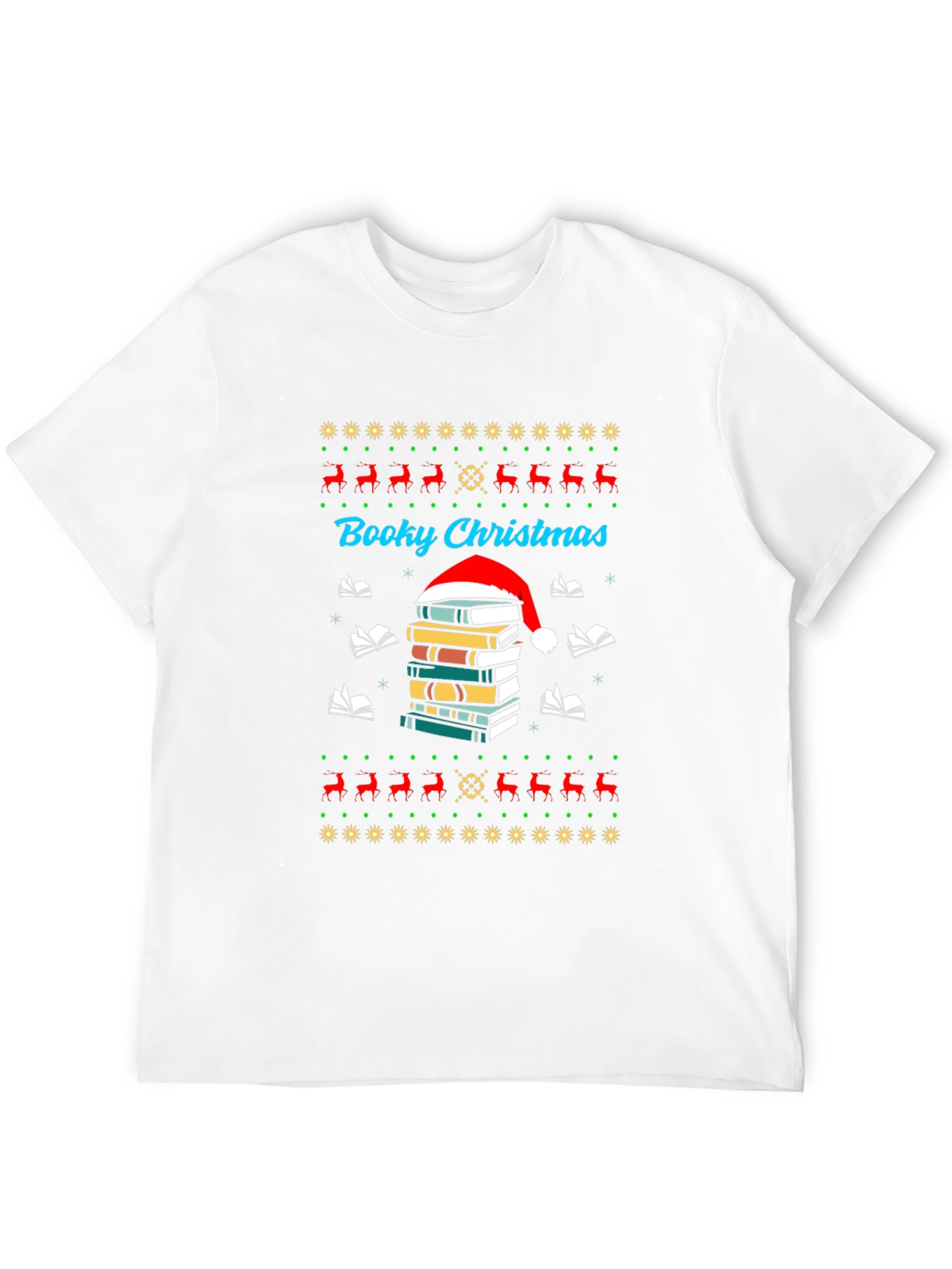 Booky Christmas T-Shirt Festive Holiday Reading Tee